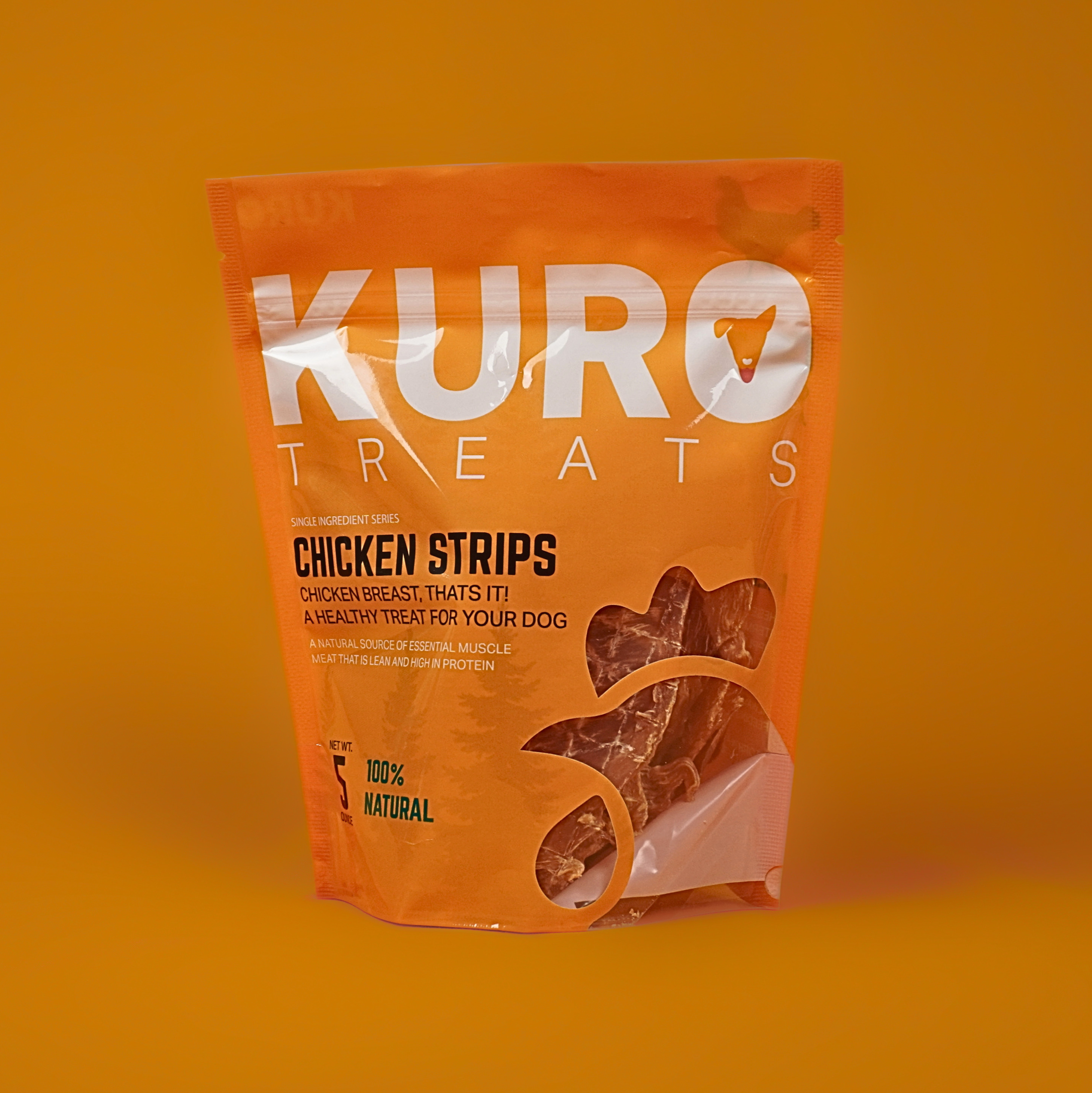 Chicken strip treat bag for dogs